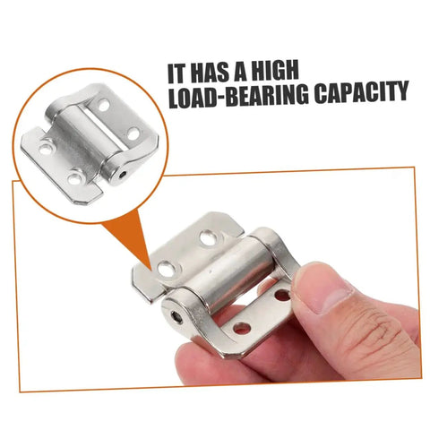 Hand holding Heavy Duty Nickel Damping Cabinet Door Hinge With Zinc Alloy Construction, high load capacity shown