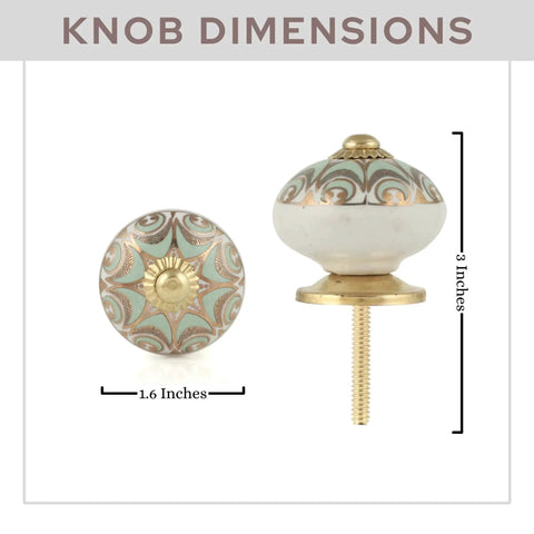 Green Gold Handmade Ceramic Cabinet Knobs Pack Of 10 For Dresser Drawers And Cabinets Boho Countryside Farmhouse Decor Classic Kitchen