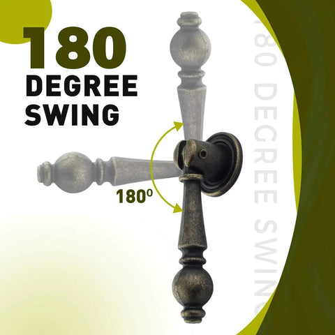 180-degree swing feature of Vintage Cabinet Pulls 2 Pack Antique Bronze Pendant Handles for cabinets and drawers.