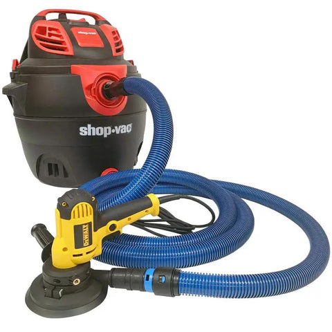 Antistatic Vacuum Hose With Non Snag Protective Wrap And Heavy Duty Multi Brand Power Tool Adapter Set For Shop Vacs 10 Ft
