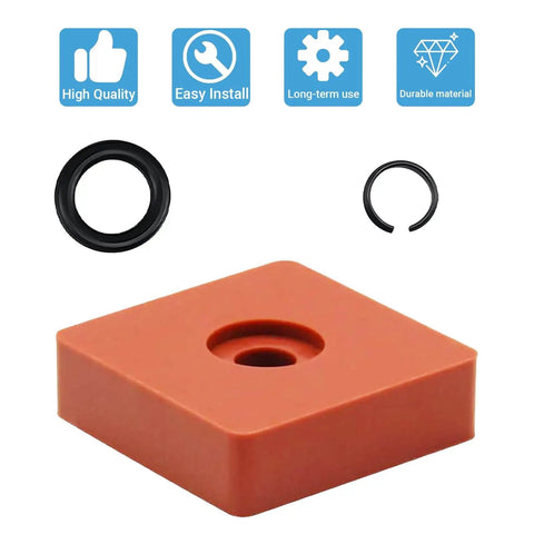 10 Pack Three Eighths Inch Impact Wrench Retaining Ring Clip Kit With O Ring And Anvil Install Tool For Cordless Pneumatic And Electric Impact Wrenches Replacement Parts Durable Carbon Steel With Heat Resistant O Rings displayed with visual icons of features
