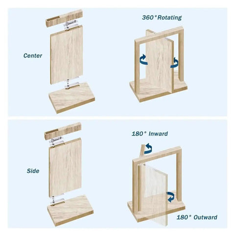 Beefy Heavy Duty Pivot Hinge For Wood Doors 304 Stainless Steel Hidden Door Hinge with 360 Degree Rotation diagram