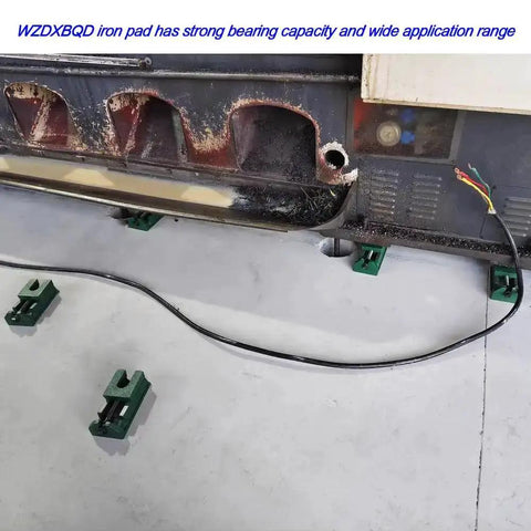 Adjustable Machine Leveling Feet With Cast Iron Pads Set Of 2 installed under machinery for stabilization