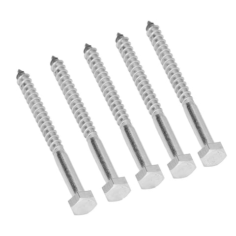 Half Thread Hex Lag Screw M8x130mm Self Tapping Wood Bolt For Carpentry Stainless Steel A2-70 shown side view