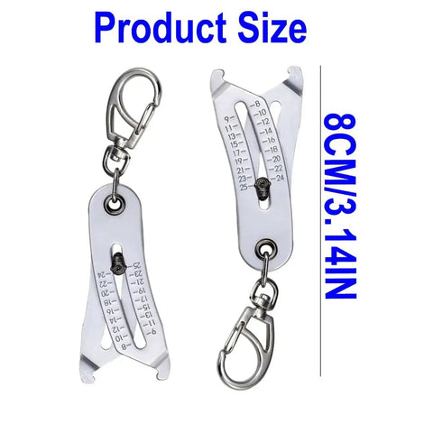 2025 Upgraded Dual Scale Bolt Size Finder Keychain With SAE And Metric Laser Etched Gauges For Nut And Bolt Sizing, Portable Thread Checker