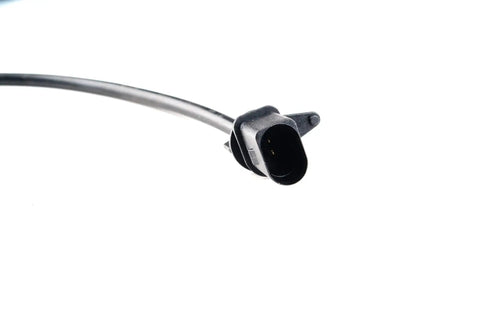 Disc brake pad wear sensor connector, black plastic with cable, front view for Porsche Macan