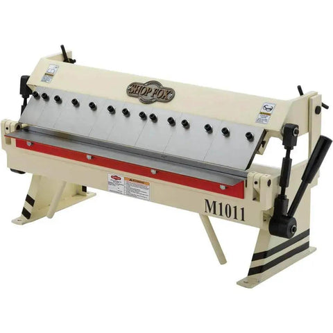 24 Inch Box And Pan Brake For Sheet Metal, Heavy Duty 20 Gauge Capacity, 0 To 135 Degree Bend, 91 Pound Unit with adjustable fingers