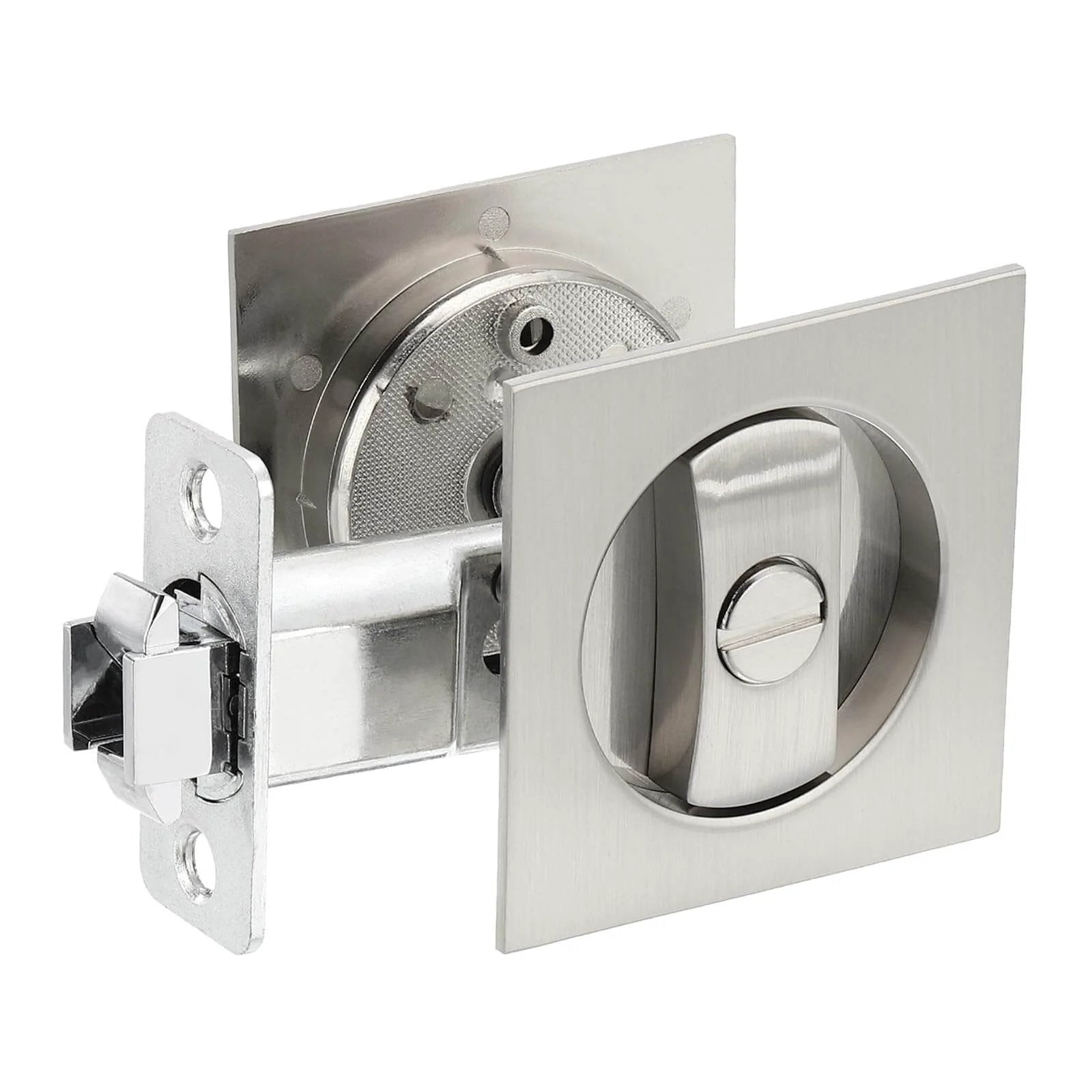 Recessed Pocket Door Lock with Privacy Latch for Doors...