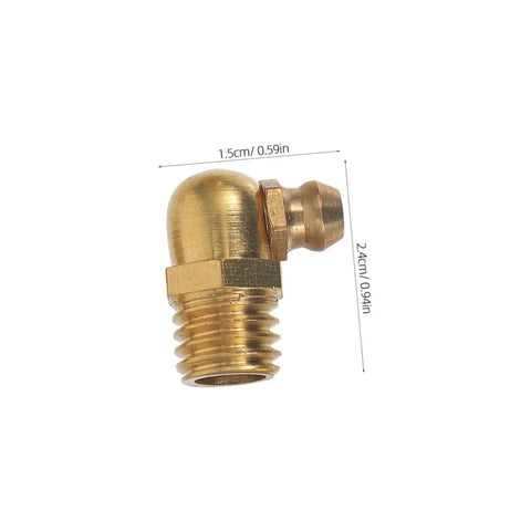 Brass angled fitting from All In One Brass Grease Fittings And Nozzles Kit With Straight And Angled Options For Bearings And Mechanical Equipment