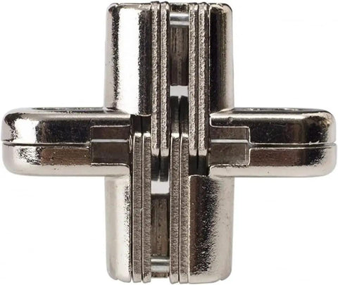 Front view of Invisible 180 Degree Alloy Hinge for Doors and Cabinets Concealed Folding Door Cross Hinge