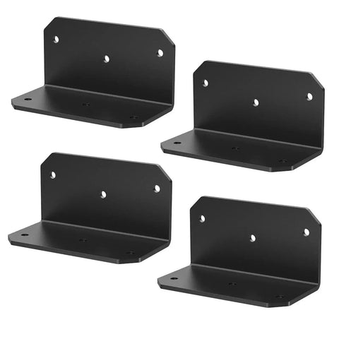 4 Pack 4 Inch Black L Bracket For Wood Projects Heavy Duty 90 Degree Corner Brace for shelves and furniture