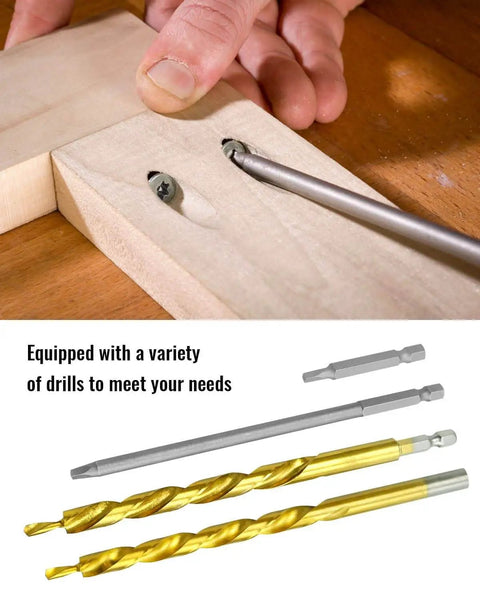 Pro Grade All Metal Pocket Hole Jig Kit For Woodworking, Heavy Duty And Pro Ready, Includes 2-3/8 Inch Titanium Plated Drill Bits