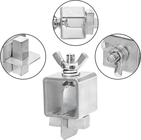 8 Pcs Butt Welding Clamps For Edge To Edge Welds, close-up of metal clamp with wing nut, steel construction for auto body repairs