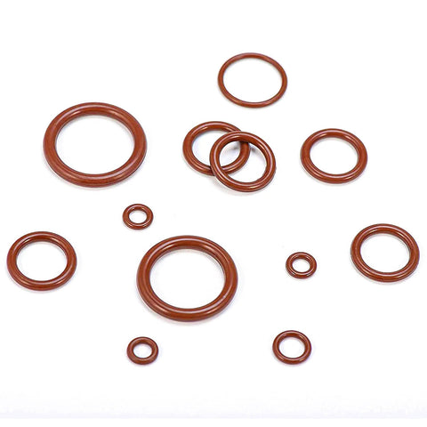 O-ring kit, brown FKM rubber, 185 pcs, 75A, AS-568 sizes 2.57–20.22 mm, thickness 1.78–3.53 mm