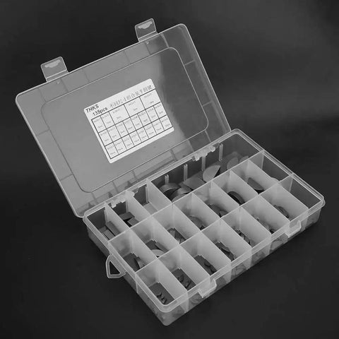 135 Piece Woodruff Key Half Moon Set for Gear Shafts Flywheels Pulleys and Cranks in a plastic organizer case