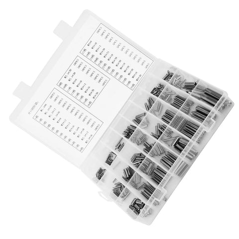 280 Piece Stainless Steel Roll Pin Kit With Slotted Metric Spring Pins M1.5 Through M8 For Home Improvement Auto Repair And DIY Projects Durable Heavy Duty Fasteners For Quick Secure Fixes in plastic storage box