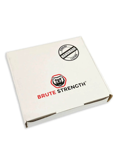 White box with 'BRUTE STRENGTH' branding and black circular 'HANDMADE' stamp on packaging.