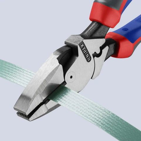 Ultra High Leverage Linemans Pliers With Fish Tape Puller And Crimper 9.5 Inch Pro Grade Comfort Grips cutting green tape