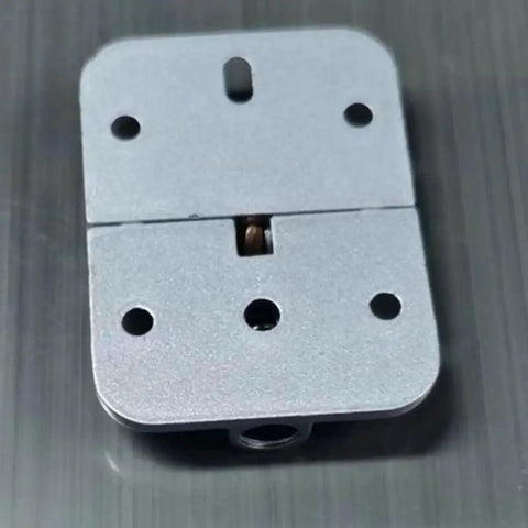 Cabinet door hinge plate, zinc alloy, silver finish with multiple mounting holes