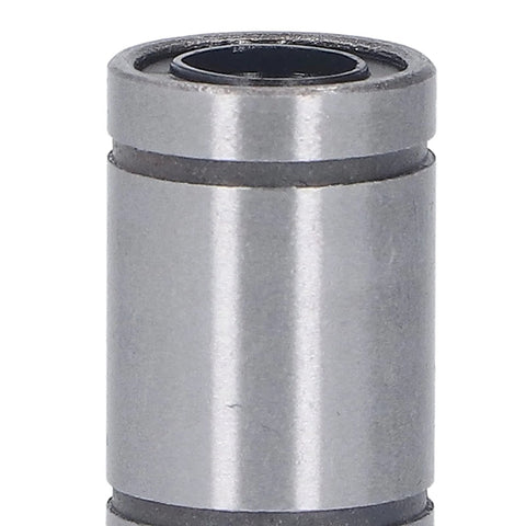 Close-up of a single bearing from the Ten Piece Set Of Alloy Steel Linear Motion Bearings And Bushings For Low Friction High Precision Smooth Operation In CNC Machines And 3D Printers Workhorse Quality For Industrial Use.