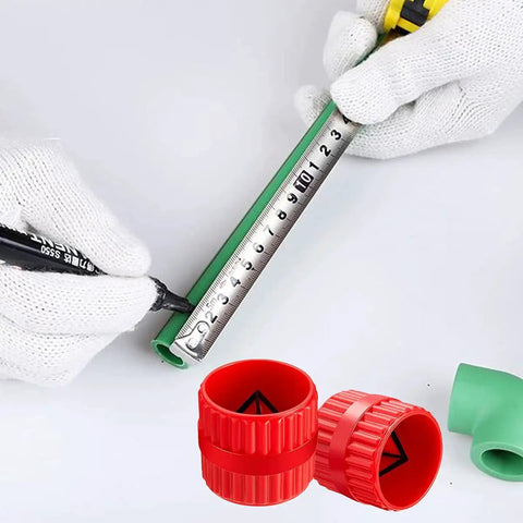 Two Pack Red Inner Outer Reamer For Pipe And Tube Deburring Chamfer Tool With Tough Plastic Body And Hardened Alloy Blade