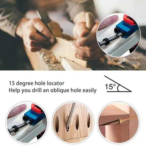 Usage of Pocket Hole Jig Kit 14Pcs With 15 Degree Woodworking Angle Drill Guide Dual Pocket For Accurate 2 Way Holes Aluminum Body