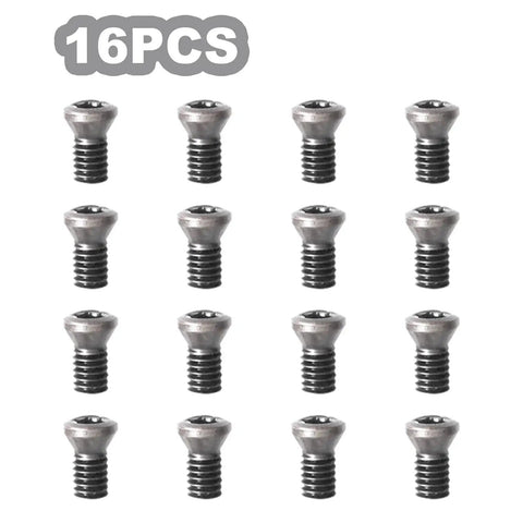 16 replacement screws for 32pc Carbide Lathe Tool Inserts Set For Wood Turning By Diraeen, compatible with tungsten steel inserts.