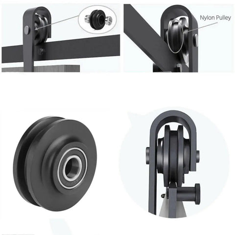 Sliding Barn Door Wheel U Groove Guide Pulley Roller Bearing Hardware For Closet Cabinet Window Pack Of 2 Durable Zinc Alloy And Nylon