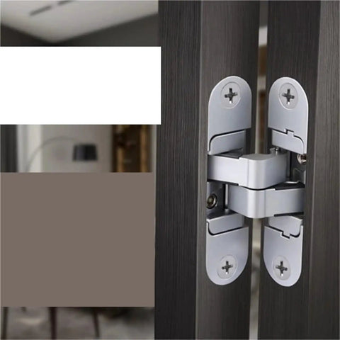 Two Pack Invisible Door Hinges For Wooden Doors, Concealed 180 Degree Swing Hinges For Inside And Outside Opening