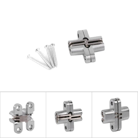180 Degree Zinc Alloy Invisible Folding Door Hinge For Cabinets And Sliding Doors Concealed Cross Hidden Hinge Durable Heavy Duty Hardware