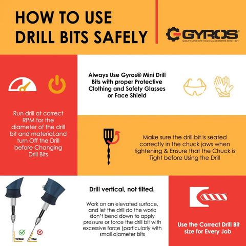 Safety instructions for using Mini Twist Drill Bit Set For Jewelry Plastic And Soft Metal Carbon Steel Pro Grade, 20 Pcs With Dome Storage Case.