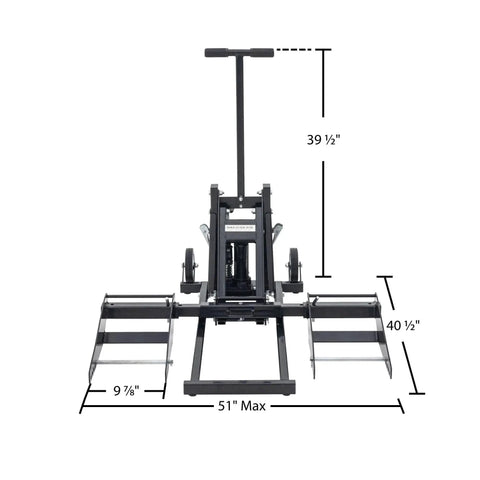 Zero Turn Lawn Mower Lift by Guardian, 550 lb capacity, 27 in height, T-handle with lifting arms