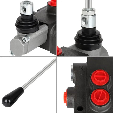 Heavy Duty Hydraulic Flow Control Valve With One Spool And 11 GPM Capacity, G One Half Inch Ports, close-up view of controls