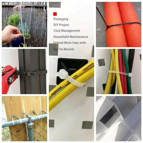 6 Inch Black Zip Ties 18 Lbs Tensile Strength Self Locking Nylon PA66 UV Resistant Weatherproof 100 Pack securing cables