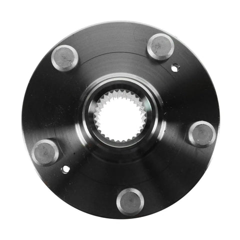 Close-up view of metal hub from 2 Piece Front Wheel Bearing And Hub Kit Direct Fit For 2012 2014 Hyundai Azera 2006 2013 Sonata And 2014 Kia Sportage With Easy Install DIY Friendly OE Quality Replacement Bearings And Hubs.