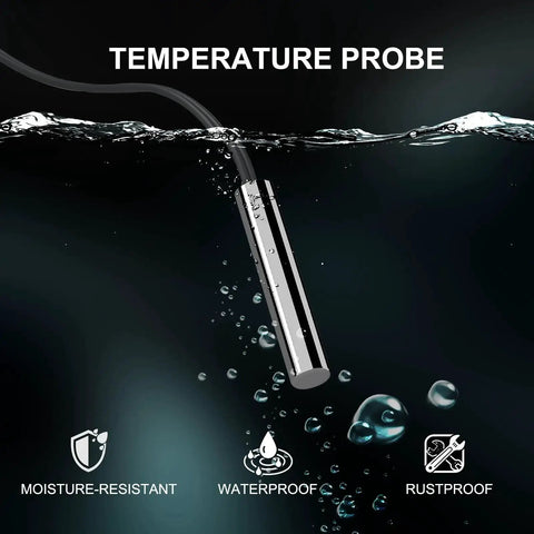 10K NTC Temperature Sensor Probes, 3 Pack, Waterproof Stainless Steel Thermistor Probes with 1 Meter Extension Cable