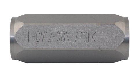 Inline hydraulic check valve, 1/2 in NPTF, high-pressure, single-direction
