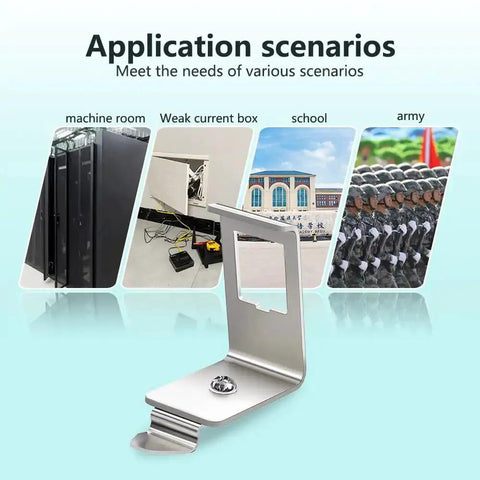 One Port Metal DIN Rail Mounting Module For Snap In Keystone Jacks Attaches To Standard 35 Millimeter DIN Rail With No Tools Easy Install Durable Steel Construction For Reliable Networking shown installed in various environments
