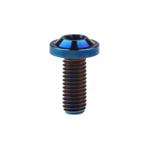 Burnt Blue Titanium M8x20mm Torx Head Bolts Pack Of 4 For Bikes And Gear The 6Al4V Titanium Alloy Grade 5 1.25mm Thread T40 Torx 16mm Head