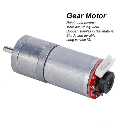 DC Gear Motor With Encoder 12V Stainless Steel High Torque Micro Speed Reducer Geared Motor 300 RPM Two Phase Encoder