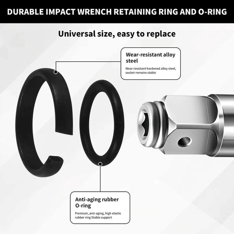 10 Sets 3/8 Inch And 10 Sets 1/2 Inch Impact Wrench Retaining Rings With O Rings Replacement Snap Clip Kit