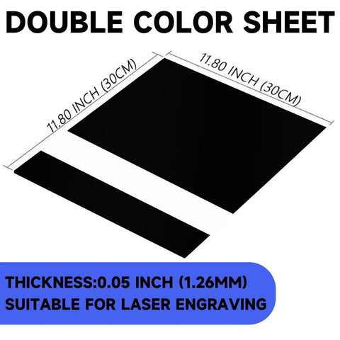 Two Tone Laser Engraving ABS Plastic Sheets 5 Pack Black And White 11.8 By 11.8 Inches 0.05 Inch Thick For Name Badges Office Labels Laser Art Projects And Craft
