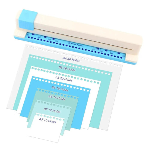30 Hole Paper Punch For Discbound Notebooks And Journals With Loose Leaf Compatibility on A4 to A7 sheets