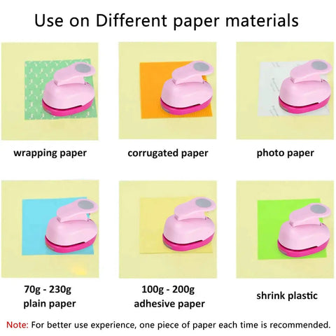 Totally Worth It 3 Inch Circle Craft Punch Pink For DIY Projects on various paper types, showing versatility for crafting.