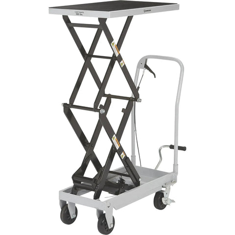 Strongway 2-Speed Hydraulic Rapid XT Lift Table Cart with scissor legs and casters, 500-lb capacity, 50.75 in lift height