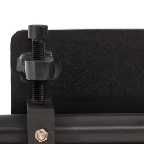 Close-up of Pro Grade Metal Bead Roller With Dies, showing bolt detail on durable carbon steel construction, for sheet metal fabrication