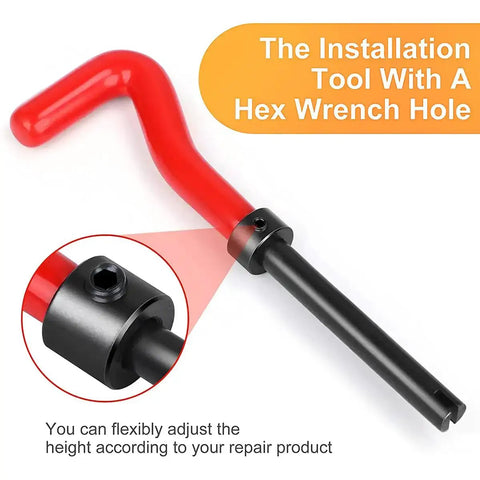 Pro Grade Helicoil Thread Repair Kit With HSS Drill Bit And Thread Inserts tool with hex wrench for auto repairs