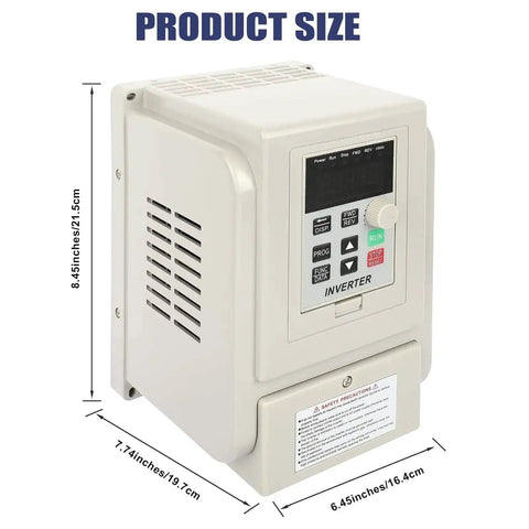 4KW 220V VFD Inverter With Single Phase Input To Three Phase Output For Motor Speed Control shown with dimensions