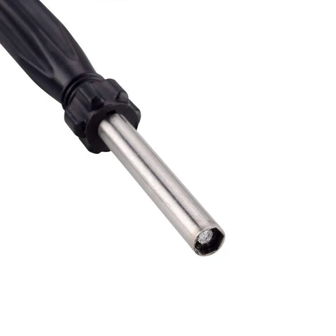Close-up of a magnetized front sight installation hex tool, solid stainless steel build with magnetized tip for secure screws.