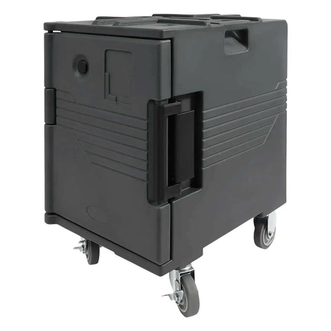 Insulated Food Pan Carrier 95 Qt Front Loading Hot Box For Catering Non Electric Food Warmer On Four Wheels Rotomolded PE